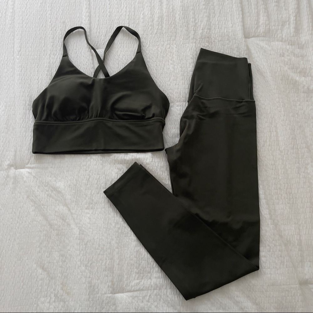 Aerie Black Leggings and Sports Bra Set